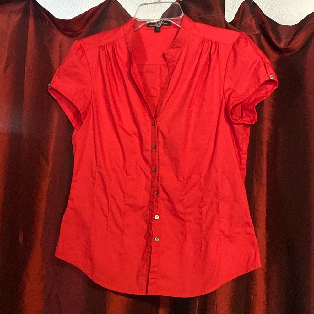 Express cap sleeve button up